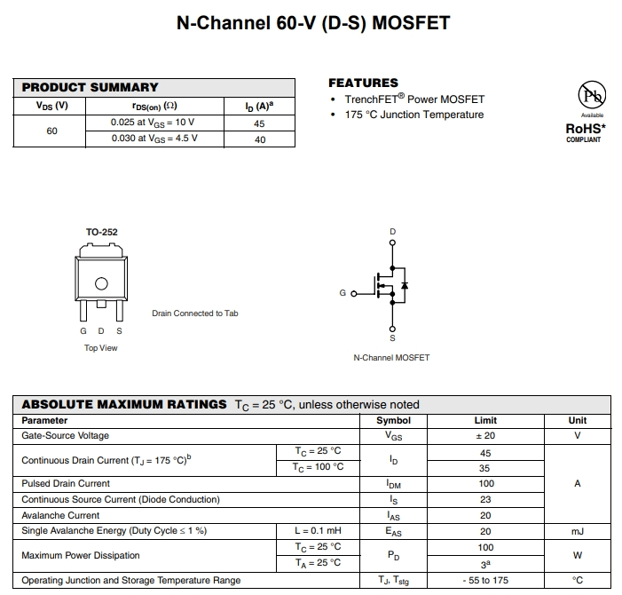 SUD23N06-31參數(shù)