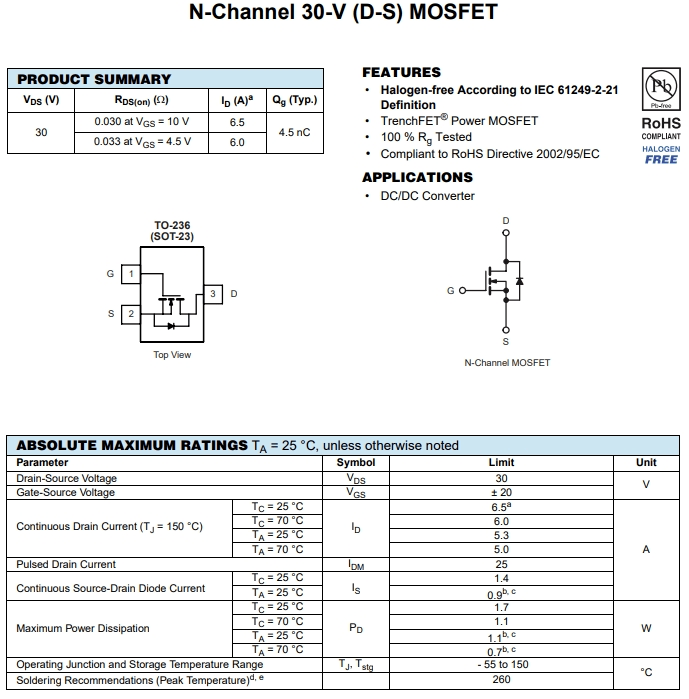 SI2318CDS-T1-GE3參數