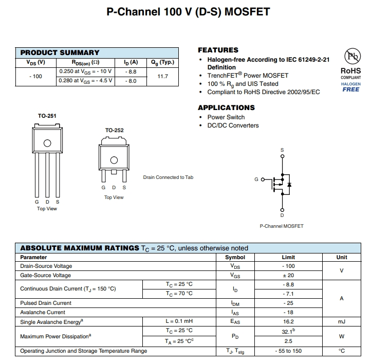 IRFR9120NTRPBF參數