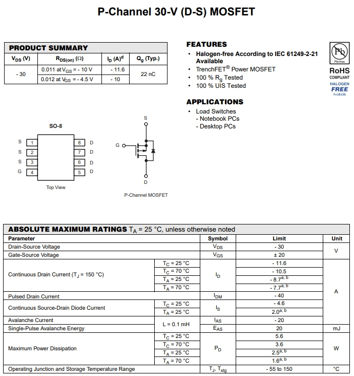 SI4425DY-T1-E3-11參數
