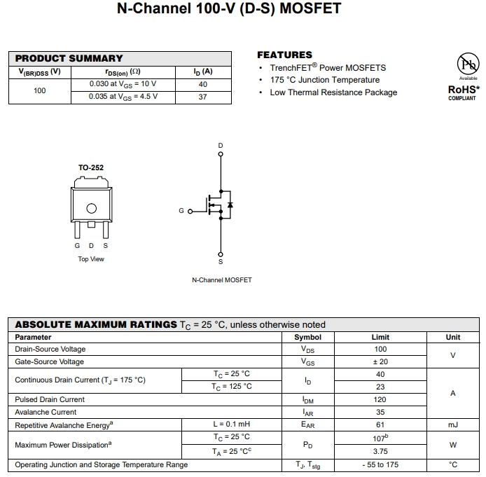 IRFR540ZTRPBF參數(shù)