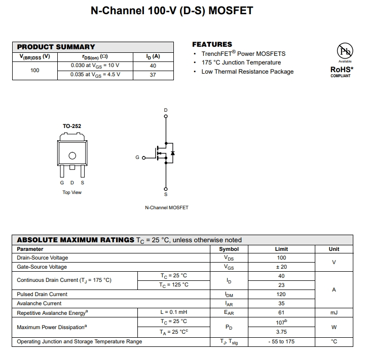IRFR3410TRPBF參數(shù)