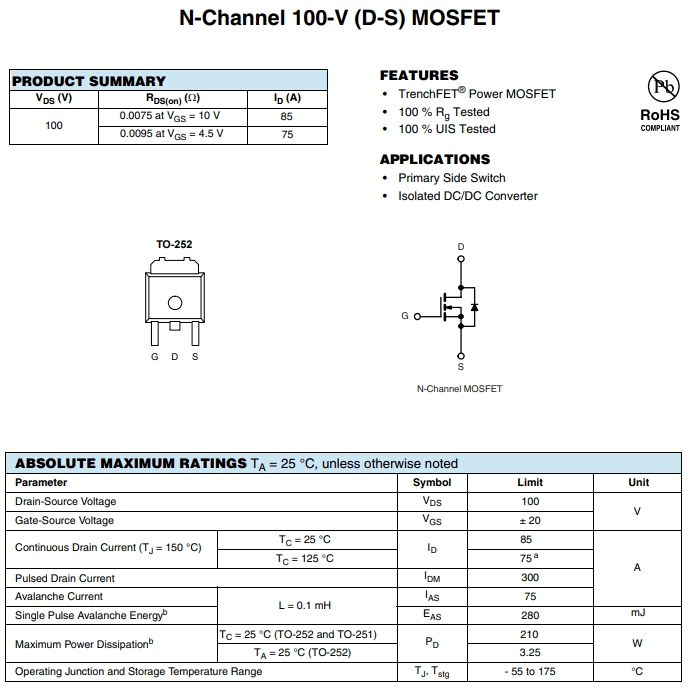 IRLR3110ZPBF參數(shù)
