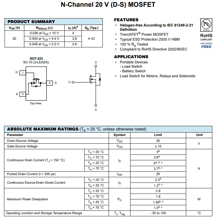 SI1304BDL參數(shù)