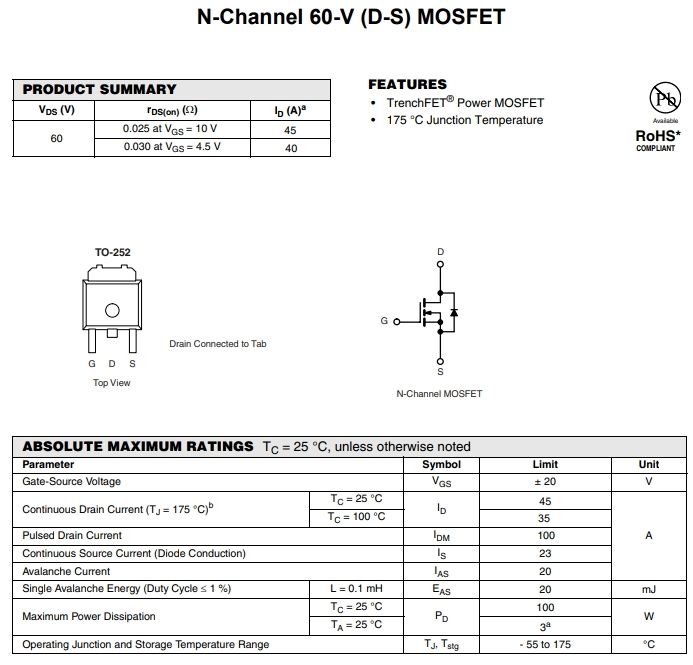 NTD24N06LT4G參數(shù)