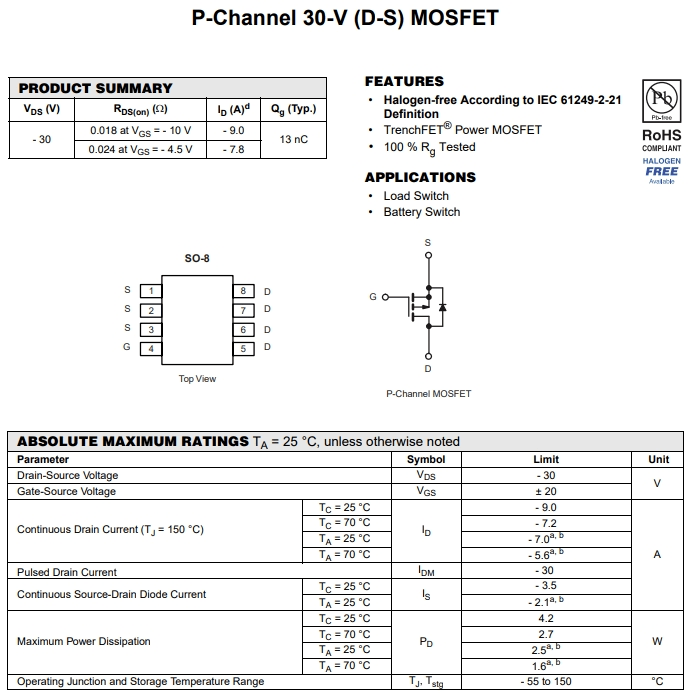 SI4431CDY-T1-E3參數(shù)