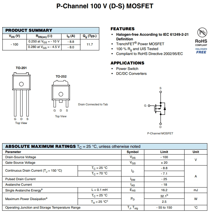 MTD6P10ET4參數