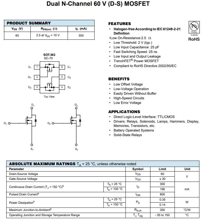 BSS138DW-7-F參數(shù)
