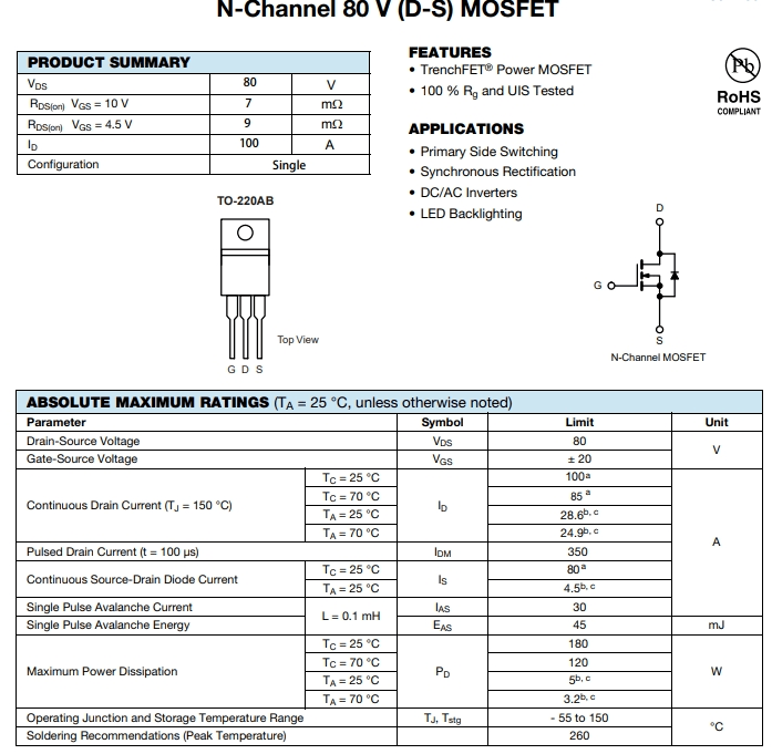 IXTP98N075T參數(shù)