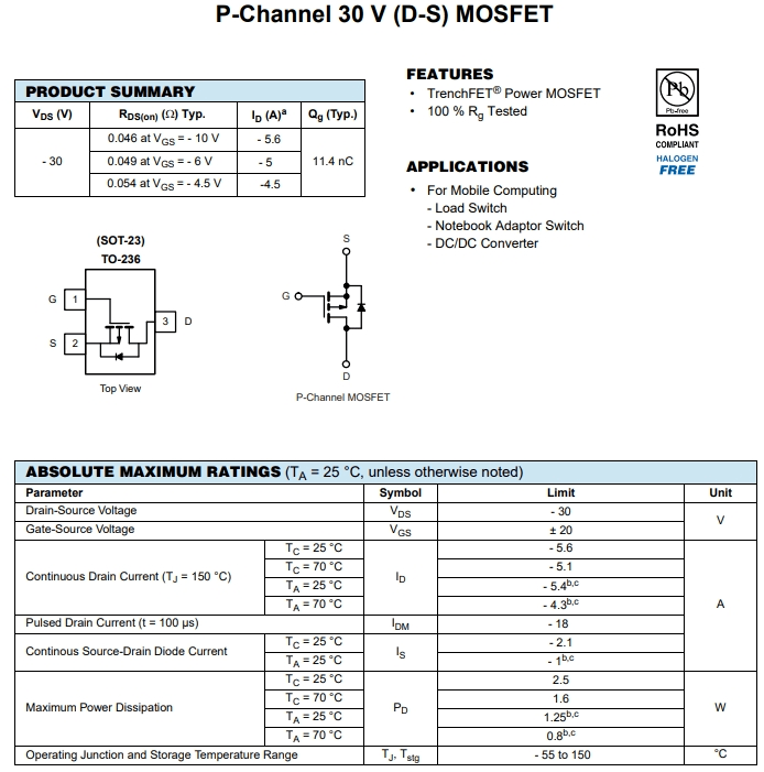 AO3409參數