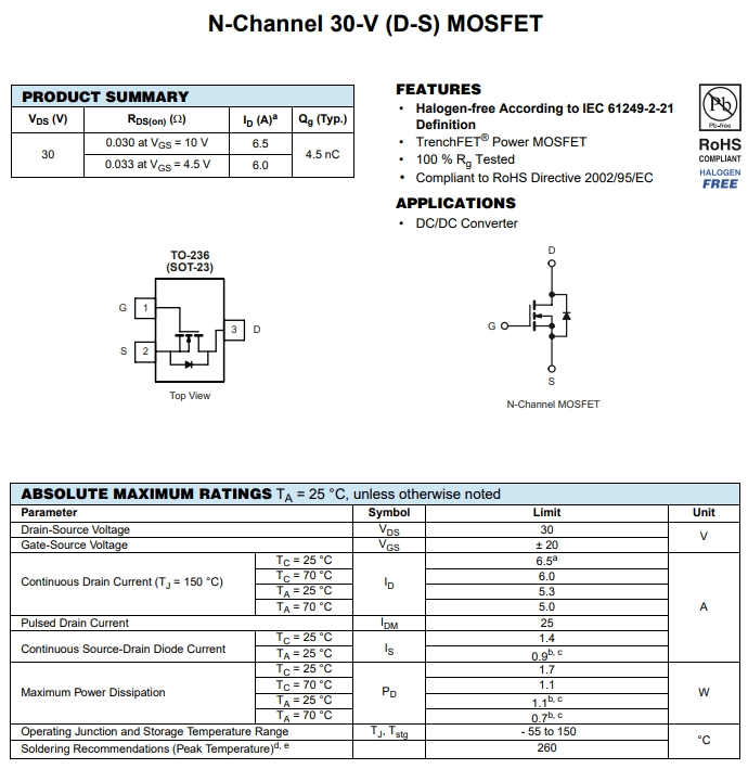 NTR4503NT1G參數(shù)