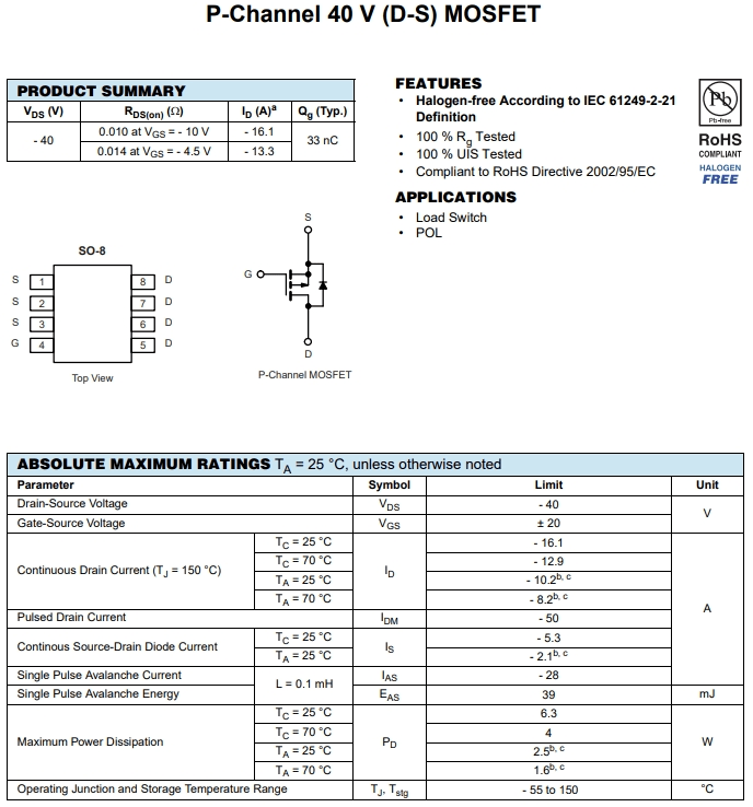 SI4401DDY-T1-GE3參數(shù)